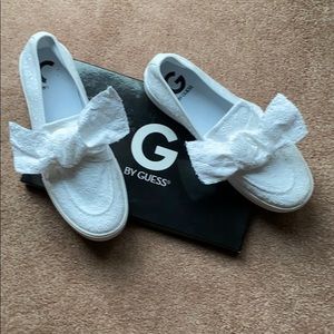 Guess White Fabric Shoes